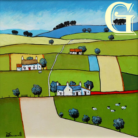 ORIGINAL PAINTING, HILLSIDE FARMS